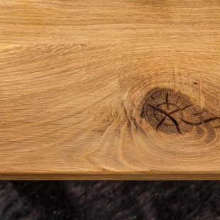 Lavice ke stolu Wudino U / Přírodní masivní dub na černém podnoží